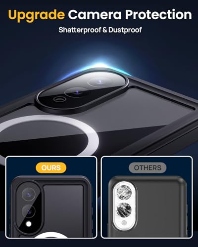 Image of Lanhiem Magnetic for Samsung Galaxy S25 Edge Phone Case, IP68 Waterproof Dustproof Case with Built-in Screen Protector, Rugged Full Body Protective Cover for Galaxy S25 Edge 6.7 Inch, Blue
