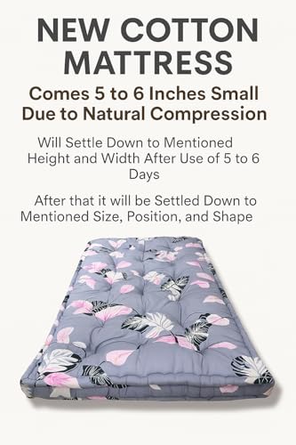 ATOOTFUSION Cotton Floor Box Mattress, 5-Inch Thick, 72X30X5 inches Single Size, Medium Firm, Foldable Rollable Cotton Bed Mattress Sleeping Capacity (Grey) - Image 6