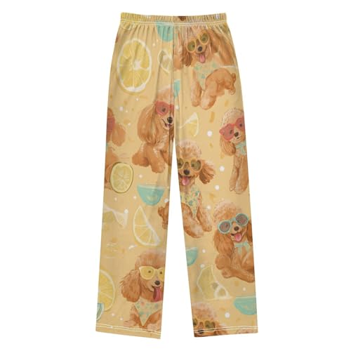 ZZXXB Poodle Lemon Boys Long Pants Soft Trousers Elastic Waist Kids Lounge Bottoms with Pockets S-XL2