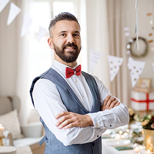 Habibee Rhinestone Pre-Tied Bow Tie For Men Adjustable Sequin Bow Tie For Wedding And Party Costume Accessories #TOP4