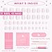 Olive & June Instant Mani Press-On Nails | Valentine's Day | (Glue) Extra Short, Round 42 Fake Nails, 21 Sizes | Non-Toxic, Long-Lasting Recycled Materials Realistic | Salon-Quality | Strawberry Scone