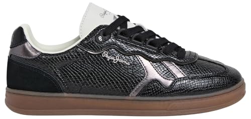 Pepe Jeans Femme Ball Pattent W Sneak baskets basses noires vernies pour femme