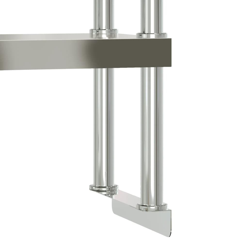 Küchen-Arbeitstisch aus Edelstahl mit Aufsatzboard 110x55x150 cm für Gastronomie, Großküche, Restaurant, Hotel, Catering, professionelles Küchenzubehör und Gastro-Ausrüstung
