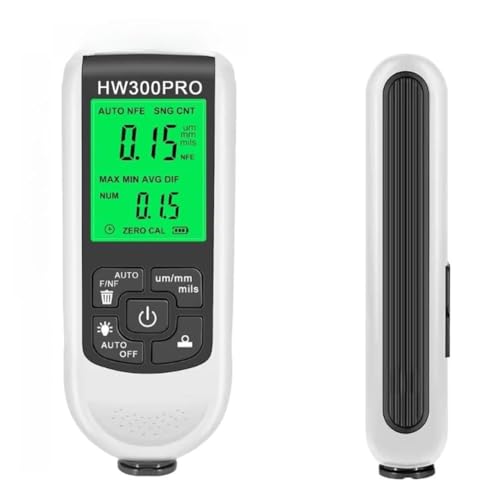 NiuLumea HW-300PRO - Jauge d'épaisseur de peinture - Sonde d'épaisseur de revêtement avec écran LCD pour automobile, meubles, traitement des métaux, noir ou blanc