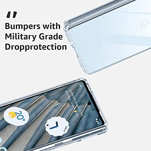 Image of AmazonBasics TPU Ultra Hybrid Clear Camera Protection Back Cover Case For Google Pixel 7A - Crystal Clear