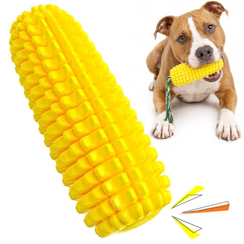 Carllg Dog Chew Toys for Aggressive Chewers, Indestructible Tough Durable Squeaky Interactive Dog Toys, Puppy Teeth Chew Corn Stick Toy for Small Medium Large Breed