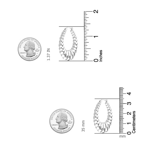 LeCalla 925 Sterling Silver Chunky Hoop Earrings | Lightweight Classic Handmade Electroform Hollow Hoops | Italian Design Shrimp Earrings Hoop for Women4