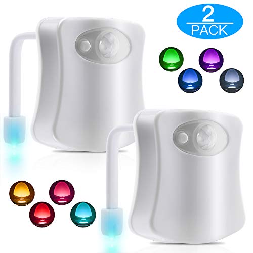Toilet Night Light Motion Activated LED Night Light 8 Colors Toilet Bowl Nightlight