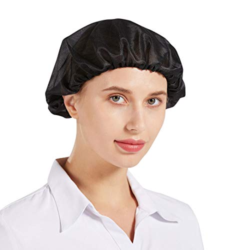 Nanxson 5Pcs Bouffant Caps,Food Service Hair Nets,Hair Head Cover Net for Factory, Kitchen, Factory Warehouse Worker CF9047 (black, One Size)