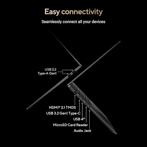 undefined ASUS Vivobook S16 Laptop, Copilot+ PC, AMD Ryzen AI 7 350 with XDNA NPU, 16GB Memory, 1TB SSD, Neutral Black, M5606KA-DS76 の商品画像 6