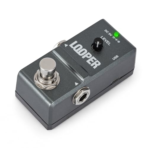 GoDyna Guitar Looper Pedal 5 Minutes Loop Station with Unlimited Overdubs 7.4 x 3.5 x 4.4 cm24-Bit Lossless Audio USB Import Export Mini Loop Effect Pedal for Electric Guitar Bass Keyboard