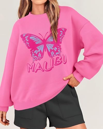 Kirundo Womens Fashion Butterfly Graphic Print Crewneck Sweatshirt Casual Loose Pullover 2024 Fall Outfits Cute Clothes thumb #6