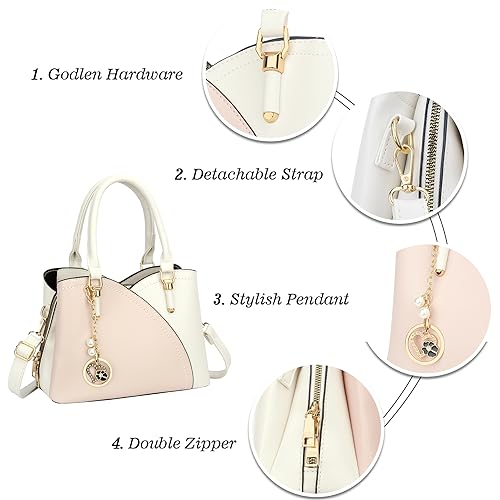 Image of KKXIU Triple Compartments Purses and Handbags for Women Fashion Ladies Satchel Shoulder Top Handle Bag