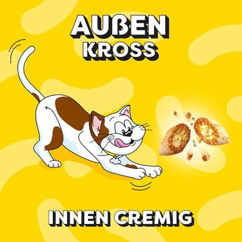 Dreamies Mix Katzensnacks mit Lachs & Käse – Außen knusprig & innen cremig – 6 x 60g