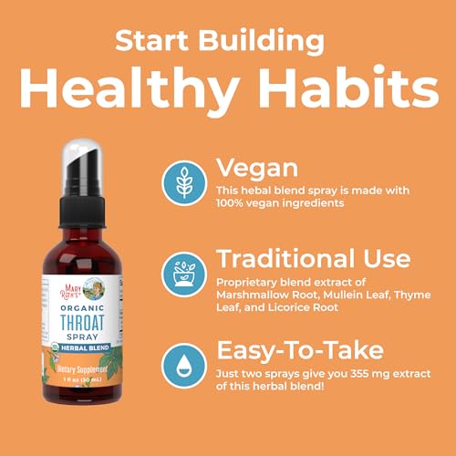 MaryRuth Organics USDA Organic Throat Spray with Mullein Leaf | Marshmallow Root & Licorice Root & Thyme Leaf | 4 Herbal Blend | Non-GMO | Vegan | Gluten Free | 1 Fl Oz | Up to 100 Servings - Thumbnail 4