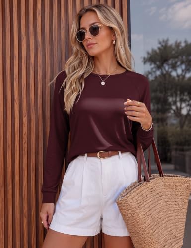 Ekouaer Womens Long Sleeve Shirts Raglan Sleeve Thermal Tops Fall Clothes - image 4