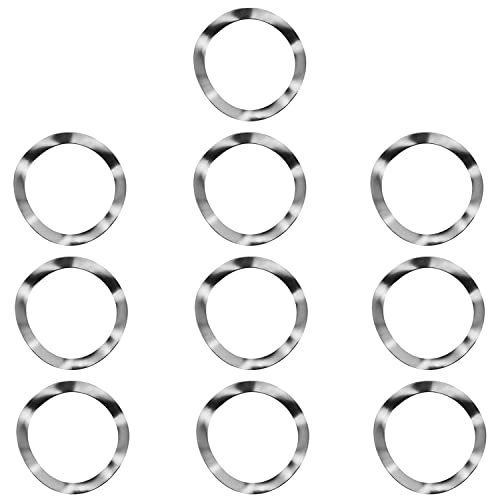 MroMax 304 Stainless Steel Wave Spring Washer-1.14" x 0.91" x 0.01"(ODxIDxT) Sealing Gasket for Screw Bolt Metallic for Home Decoration, Outdoor Construction Silver 10PCS