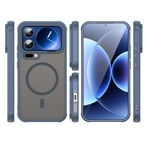 Image of Compatible with Xiaomi 17 Pro Max Case Cover,Compatible with MagSafe,Anti-Fall,Compatible with Xiaomi 17 Pro Max 5G 2509FPN0BC Cell Protective Phone Case Blue