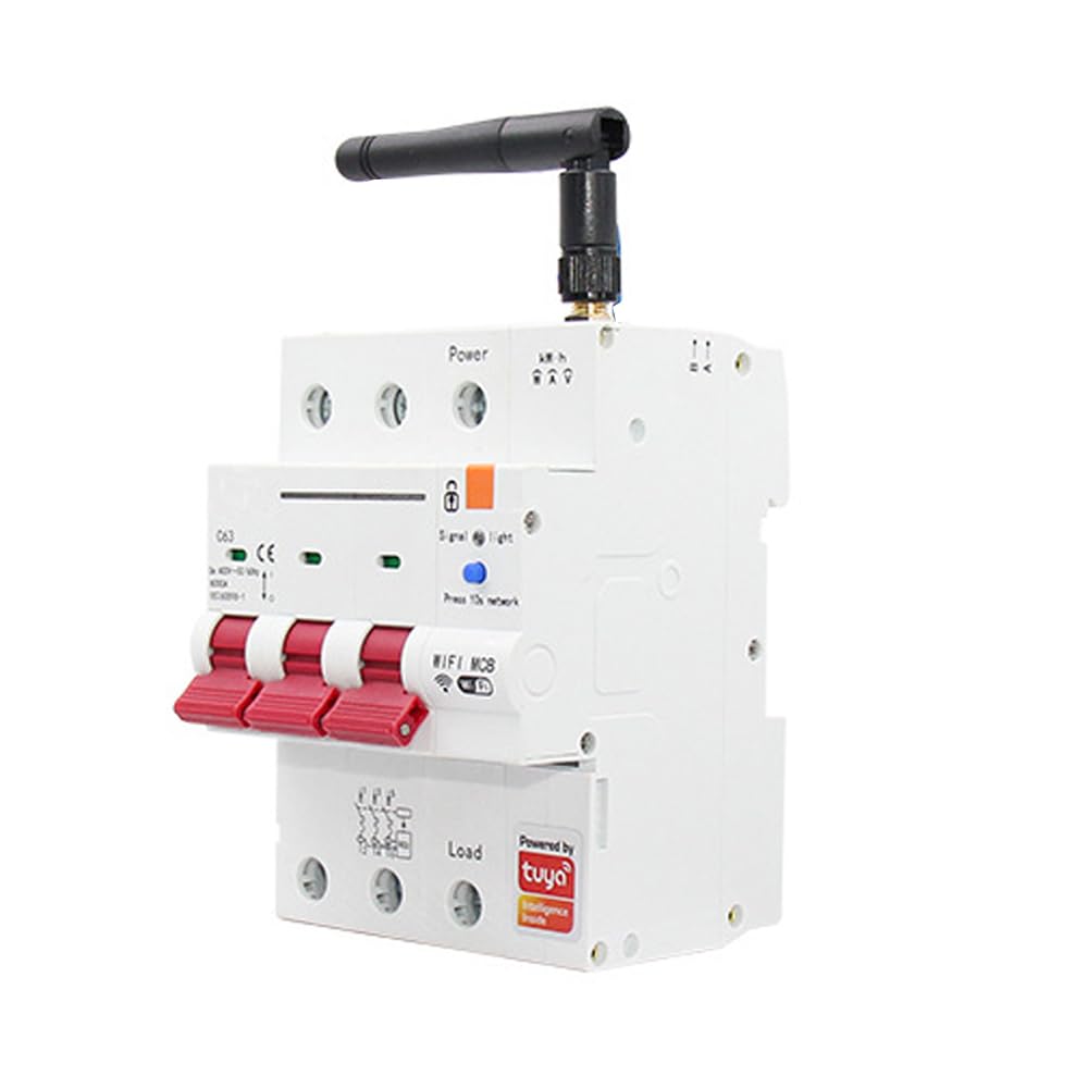 Interruttore Magnetotermico Differenziale Smart WiFi+RS485 AC230V/400V Controllo remoto Contatore di energia Kwh Tensione Corrente Monitor Interruttore di dispersione con timer(3P)