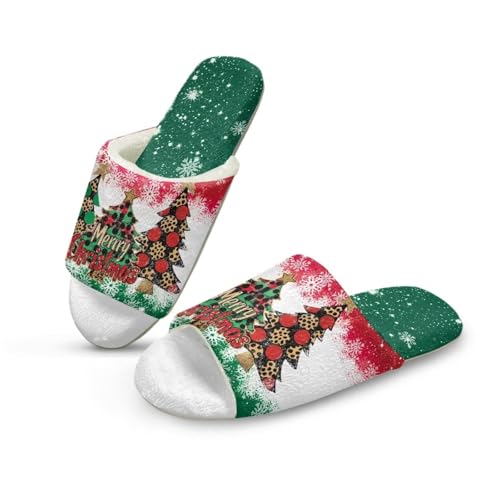 Open Toe Slippers for Women Warm Comfy House Shoes Unisex Adult Bedroom Slippers