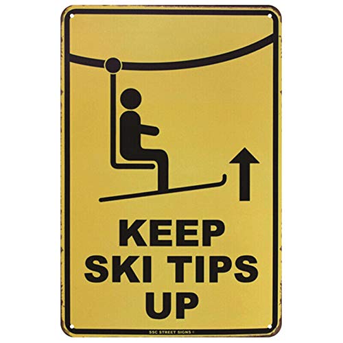 KILSPU Targa in metallo vintage con scritta in inglese Ski Lift Lodge Decor Ski Resort Sci Sci Sci Segno Sci Vita Sci Pista Decor Sci Room Sign Sci Amante Decor Sci Qualità