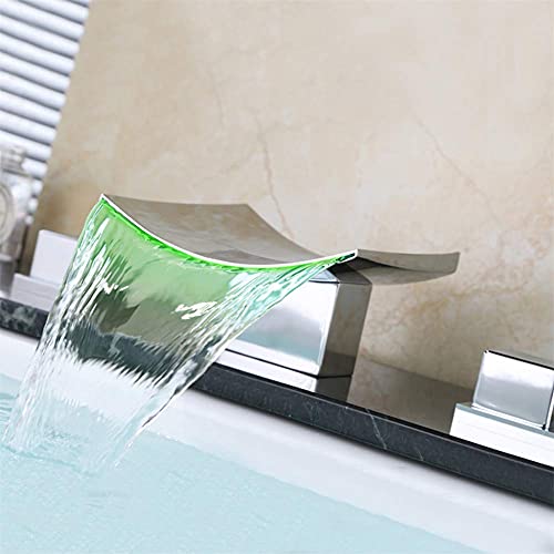 Robinet LED cascade anti-éclaboussures pour évier et lavabo chrome