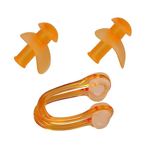 WOFASHPURET High End Silicone Nose Clip Set for Swimming Soft Non Slip Design for Pool Activities and Water Sports Orange
