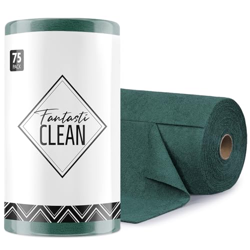Fantasticlean Rollo de Paños de Microfibra 75 Piezas 30x30 cm Verde Bosque