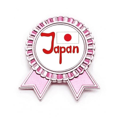 Broche drapeau national du Japon motif rouge taille M accessoire métal