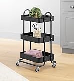 Whitmor 3-Tie Metal Cart, Black