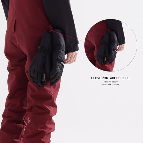 Adult Unisex Waterproof & Wear-Resistant Ski Gloves - Warm & Multifunctional - Anti-Slip - Black - Image 4