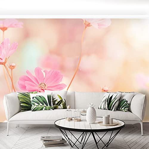 Papier peint fleurs d'espace rose grand format pour masquer les défauts
