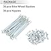 RATCHROLL 1 Set Universal Bicycle Spokes 12G 82mm Length Bike Wheel Spokes Nipple Silver Tone Carbon Steel Galvanized