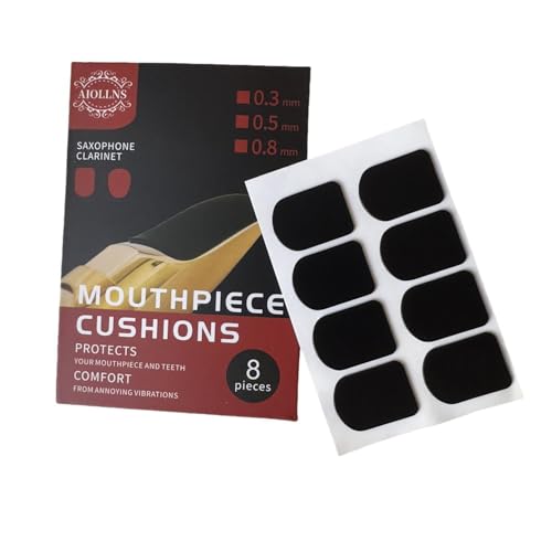 Soprano Saxophone & Clarinet Mouthpiece Cushions Patches Pads, 0.8mm Thick Black (8 pieces)