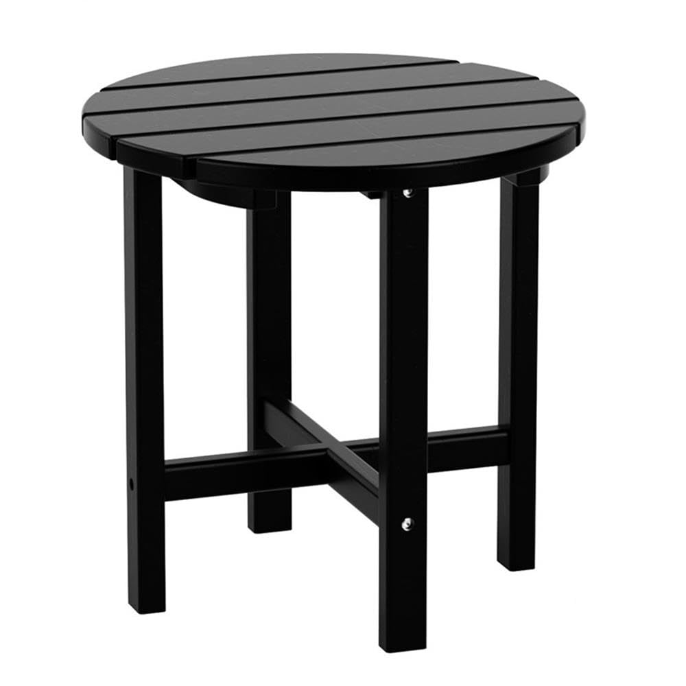 Costaelm Round Outdoor Side Tables, Adirondack Patio Tables for Outside, HDPE Patio End Table Weather Resistant, Balcony Table for Pool, Seaside,