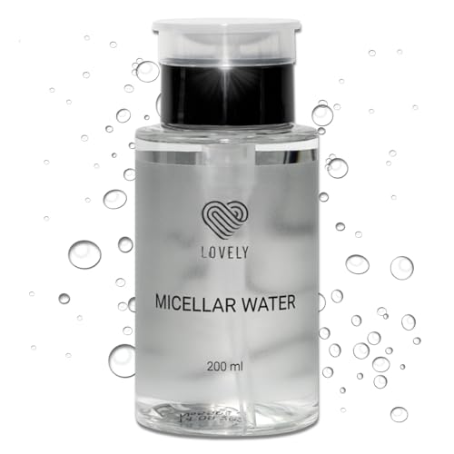 LOVELY Agua micelar sin aceite, limpieza facial suave y limpieza de pestañas, desmaquillante, limpiador de extensiones de pestañas, hipoalergénico y sin alcohol, agua micelar (200 ml)