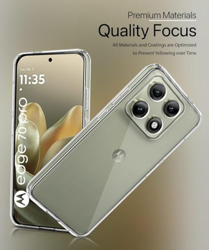 Image of Transparent Back Cover for Motorola Moto Edge 70 Pro 5G | Shockproof Soft TPU Silicone Case | Raised Bumps for Camera & Screen Protection | Slim Fit Crystal Clear Back Cover - Transparent