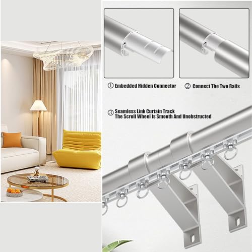 Riel de aluminio para dormitorio que divide estancias con confort acustico 8