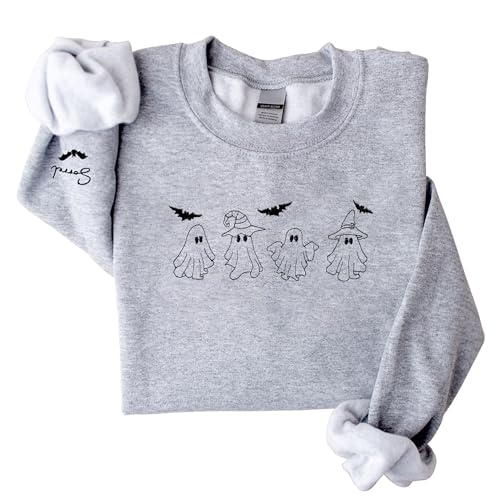 GodLover Custom Embroidered Sweatshirt - Skeleton Hoodie, Spooky Shirts Women, Gifts for Women, Halloween, Christmas