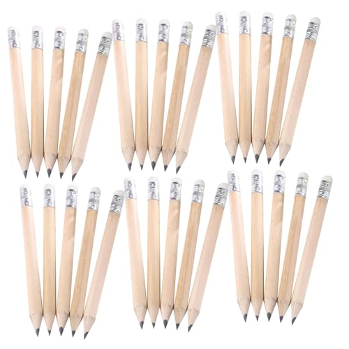 Lápices OUNONA 60pcs cortos con borrador blanco HB miniatura 1