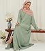 DIVINELY CRAFTED Women Abaya Button-Up - Modest And Fashionable Wear, Long Sleeve, Wrinkle Resistant, Breathable Fabric - Sage Green, Large (Length 56)
