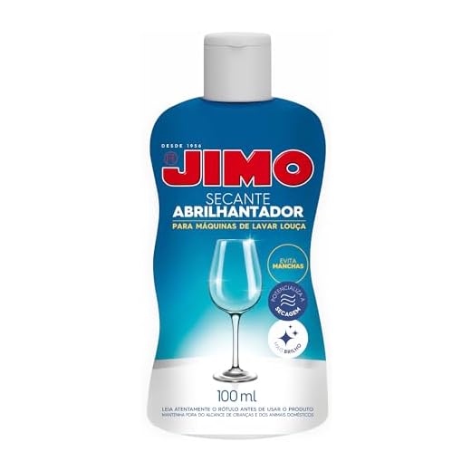 JIMO Secante Abrilhantador para Lava Louça Brilho Mais Intenso Sem Resíduos 100ml