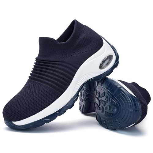 Image of Slow Man Women's Walking Shoes Sock Sneakers - Mesh Slip On Air Cushion Lady Girls Modern Jazz Dance Easy Shoes Platform Loafers