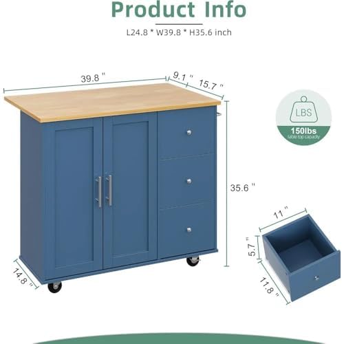 Chariot de cuisine roulant avec plaque rabattable pliable, chariot de service portable avec grand espace de rangement pour un usage domestique et commercial