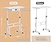 Adjustable Height Standing Desk With Drawer, Rolling Sit Stand Up Desk With Wheels, Small Sit To Stand Computer Desk, Adjustable Desktop Height, On Wheels, White, For Walking Pad Laptop Treadmill