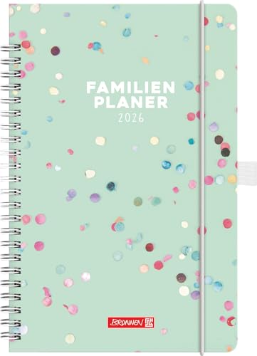 BRUNNEN Buchkalender Familienplaner 2026 „Confetti“ | A5, Papier