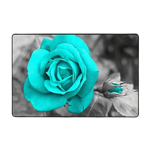 Tapis en flanelle rose bleue absorbant et antidérapant pour salon
