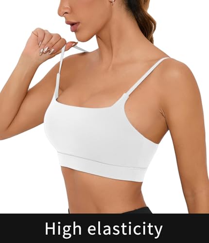 Comper Sports Bra for Women Wirefree Racerback Workout Bras Sexy Thin Straps Yoga Sport Bras with Removable Pads4