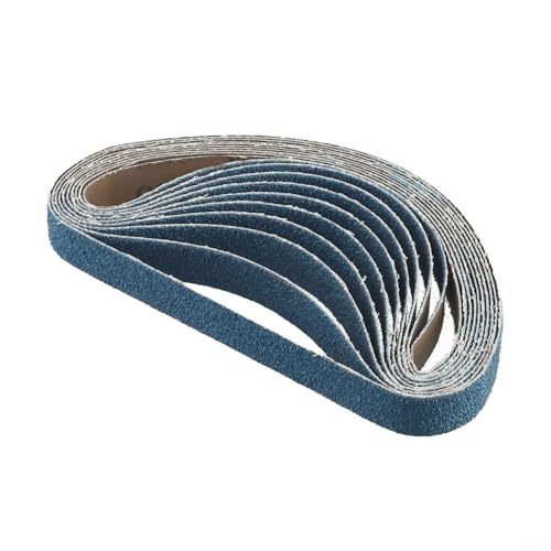 10 correas de lija de circonita para lijadora de banda, 20 mm x 520 mm, correas de papel de lija abrasivo de grano 40/60/80/120 para pulido de metal, madera y plástico (10 unidades, grano 60)