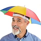 dinghaole Portable Umbrella Hat for Adults - Lightweight (80g) Sun Shade Hat with Elastic Band, Watermelon Color, 32cm/12.5" Diameter - Ideal for Fishing, Hiking, Outdoor Activities - Image 4
